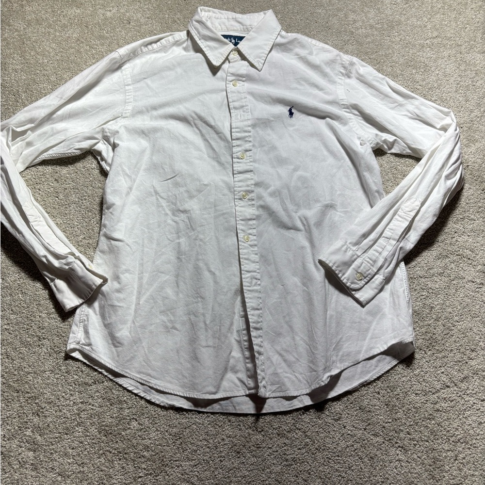 Ralph Lauren custom fit white long sleeve‎ button shirt sz XL